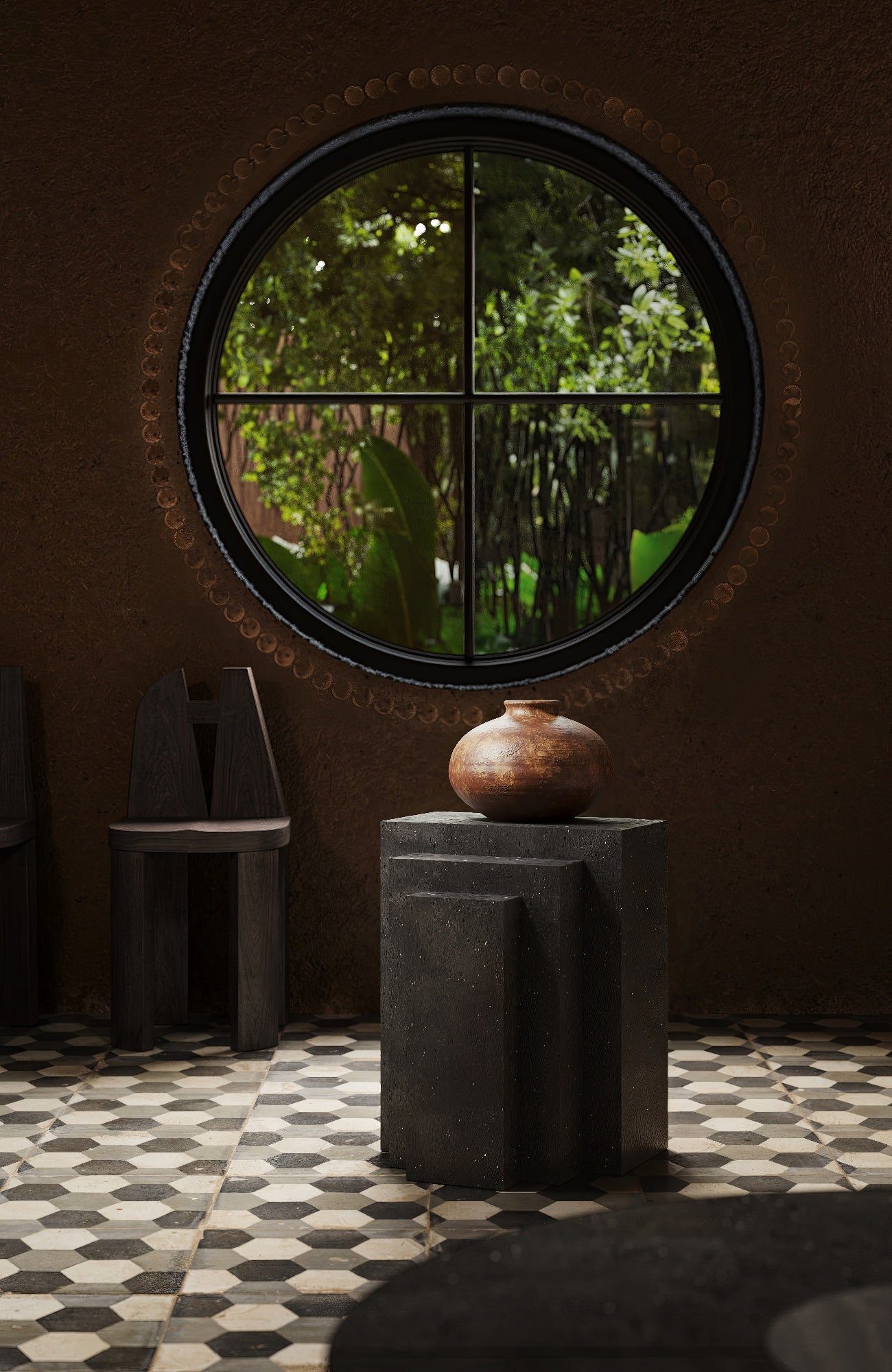Coa Volcanic Stone Side Table