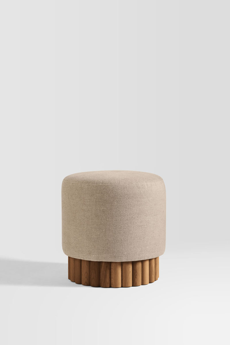 Loto Pouf African Teak Wood